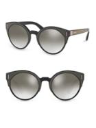 Prada Matte Black Mirrored Sunglasses