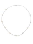 Mikimoto 5mm White Round Cultured Pearl & 18k White Gold Necklace/18