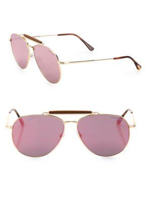 Tom Ford Eyewear Sean 60mm Mirrored Aviator Sunglasses