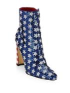 Manolo Blahnik Nancy Americana Sequin Ankle Boots