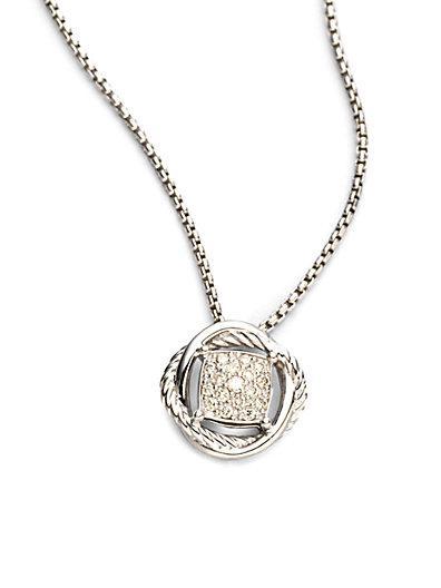 David Yurman Infinity Pendant With Diamonds On Chain