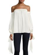 Milly Alba Off-the-shoulder Silk Top