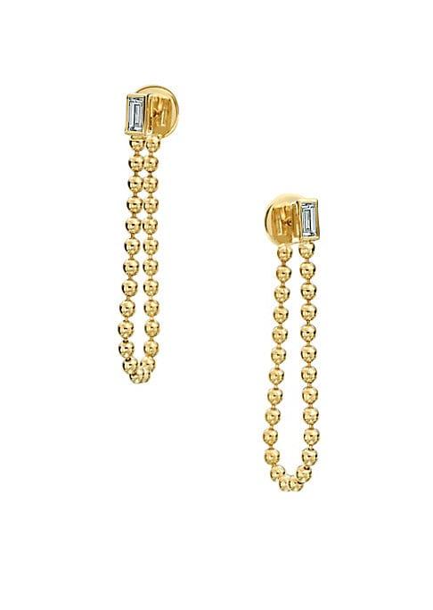 Maria Canale Flapper 18k Yellow Gold & Diamond Soft Hoop Earrings