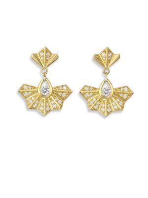 Ron Hami Diamond Fan Drop Earrings