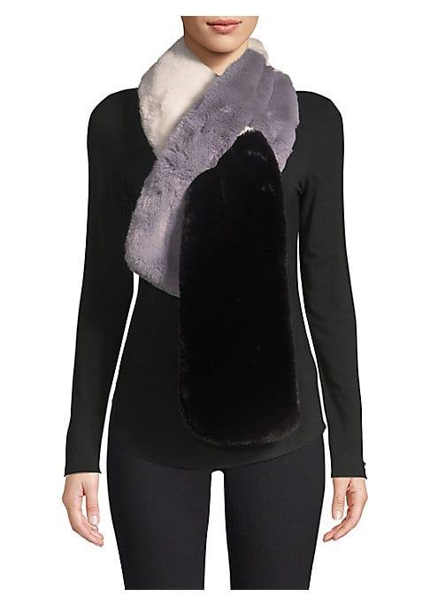 Saks Fifth Avenue Colorblock Faux Fur Pull-through Scarf