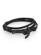 Miansai Pvd Coated Modern Anchor Leather Wrap Bracelet
