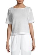 Eileen Fisher Cotton Voile Box Top