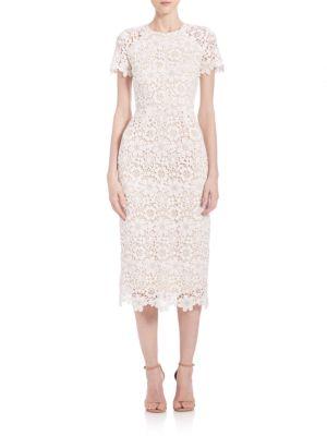 Shoshanna Guipure Lace Midi Dress