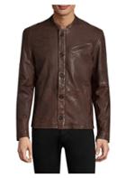 John Varvatos Star U.s.a. Button Front Leather Jacket