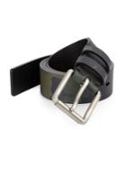 Burberry Camo-print Leather Belt