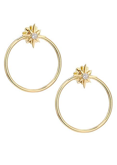 Roberto Coin Princess Cinderella 18k Yellow Gold & Diamond Hoop Earrings