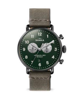 Shinola Stainless Steel Canfield Strap Chronograph Watch