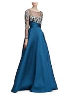 Marchesa Notte Illusion Embroidery Ball Gown