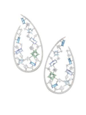 Adriana Orsini Azure & Crystal Wrap Hook Earrings