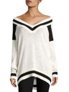 Kendall + Kylie V-neck Rugby Sweater
