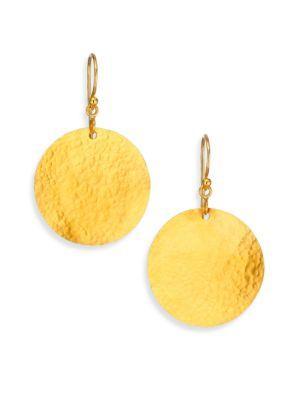 Gurhan Lush 24k Yellow Gold Dangling Flake Drop Earrings