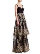 David Meister Floral Tiered Gown