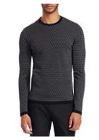 Emporio Armani Bi-color Geometric Jacquard Wool Sweatshirt
