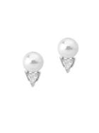 Majorica White Pearl & Crystal Stud Earrings