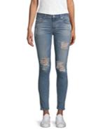 Ag Distressed Super Skinny Ankle Jeans