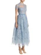 Marchesa Notte Scalloped Lace Gown