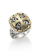 Konstantino Classics Daphne 18k Yellow Gold & Sterling Silver Filigree Cross Ring