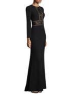 Tadashi Shoji Embroidered Lace Floor-length Gown