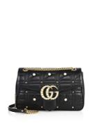 Gucci Medium Gg Marmont Studded Matelasse Leather Chain Shoulder Bag