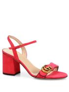Gucci Marmont Suede Block Heel Sandals