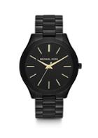 Michael Kors Slim Runway Black Ip Stainless Steel Bracelet Watch