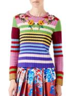 Gucci Embroidered Multicolor Knit Top