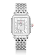 Michele Watches Deco Madison Diamond & Stainless Steel Bracelet Watch