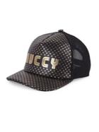 Gucci Logo Leather Baseball Hat
