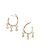Zoe Chicco Diamond & 14k Yellow Gold Front-to-back Hoop Earrings