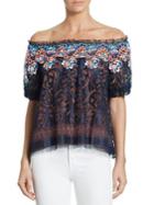Peter Pilotto Off-the-shoulder Embroidered Lace Blouse