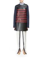 Cedric Charlier Long Sleeve Striped Short Dress