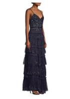 Parker Black Miranda Sequined Ruffled Tiered Gown