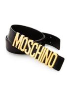 Moschino Lettered Logo Leather Belt