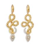 John Hardy Legends Cobra Diamond & 18k Yellow Gold Drop Earrings