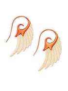 Noor Fares Fly Me To The Moon Bamboo & 18k Yellow Gold Wing Earrings