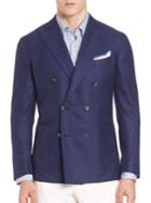 Saks Fifth Avenue Collection Double-breasted Wool & Silk Sportcoat