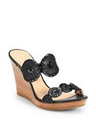 Jack Rogers Luccia Leather & Patent Leather Wedge Sandals