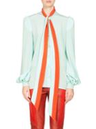 Givenchy Silk Tie-neck Blouse