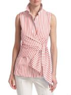 Akris Punto Striped Sleeveless Wrap Shirt