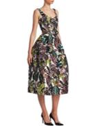 Oscar De La Renta Sleeveless Jungle-print Dress