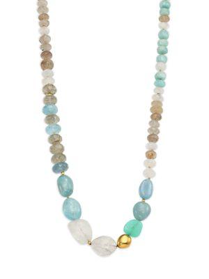 Lena Skadegard Dunna Terra Semi-precious Multi-stone & 18k Yellow Gold Beaded Strand Necklace