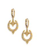 Temple St. Clair Horseshoe Diamond & 18k Yellow Gold Drop Earrings