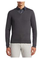 Giorgio Armani Cotton Blend V-neck Sweater
