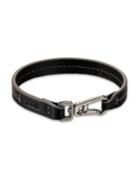 Tod's Marina Topstitched Leather Bracelet