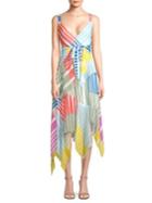 Tanya Taylor Goldie Colorblock Stripe Maxi Dress